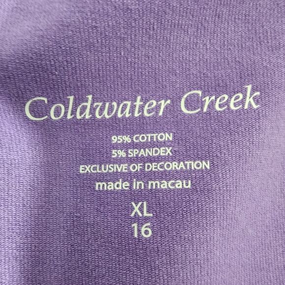 Coldwater Creek Womens Tank Top Longer Length Double Lace Sleeveless Lavender XL - Picture 7 of 9